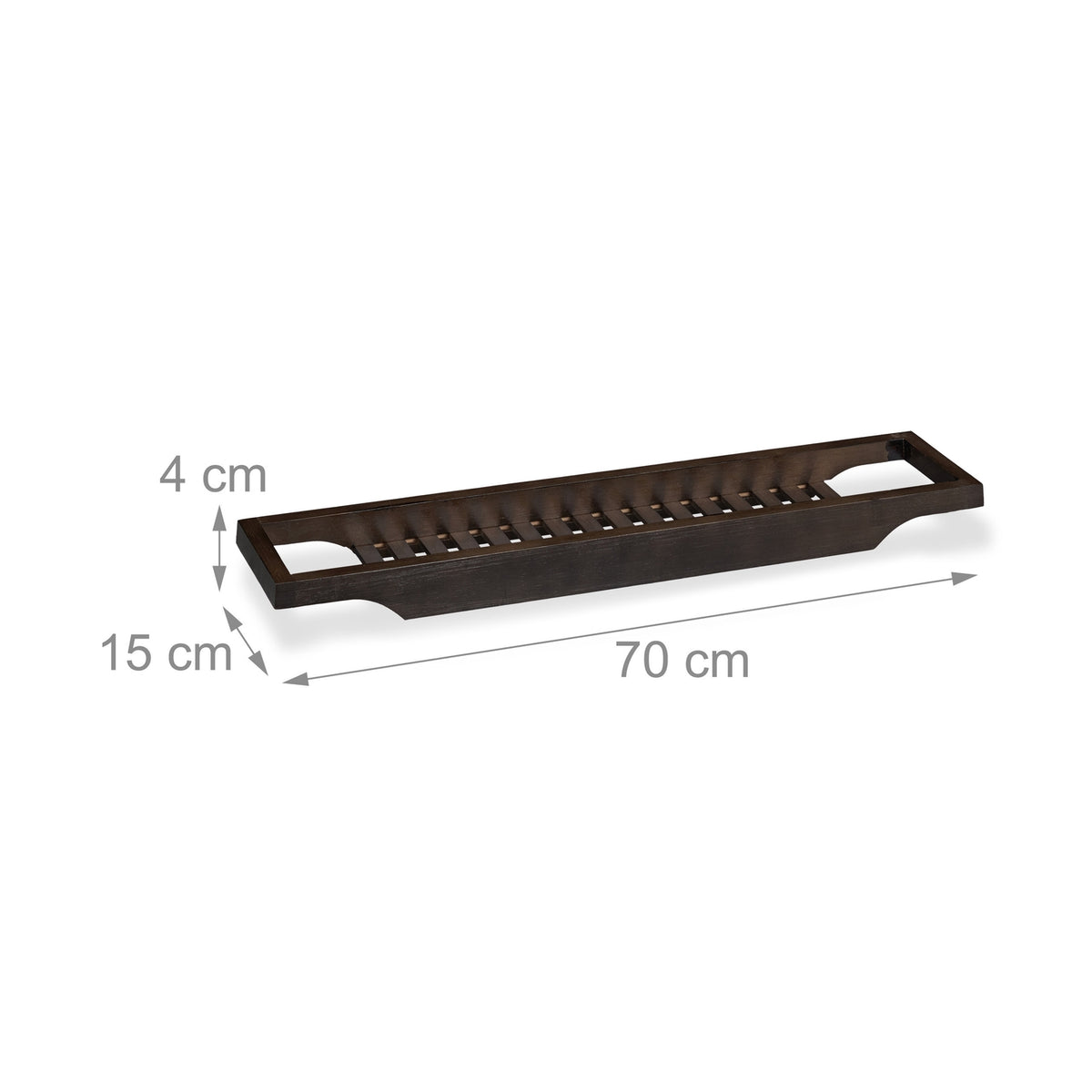 Bathroom shelf in dark brown bamboo