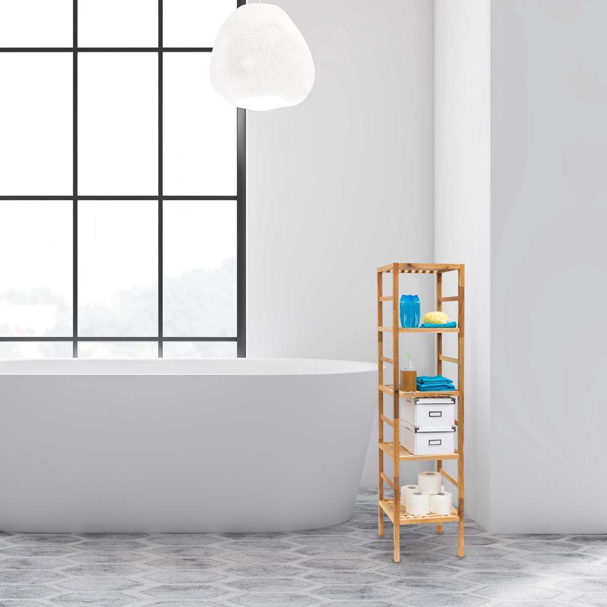 Bathroom shelf walnut wood