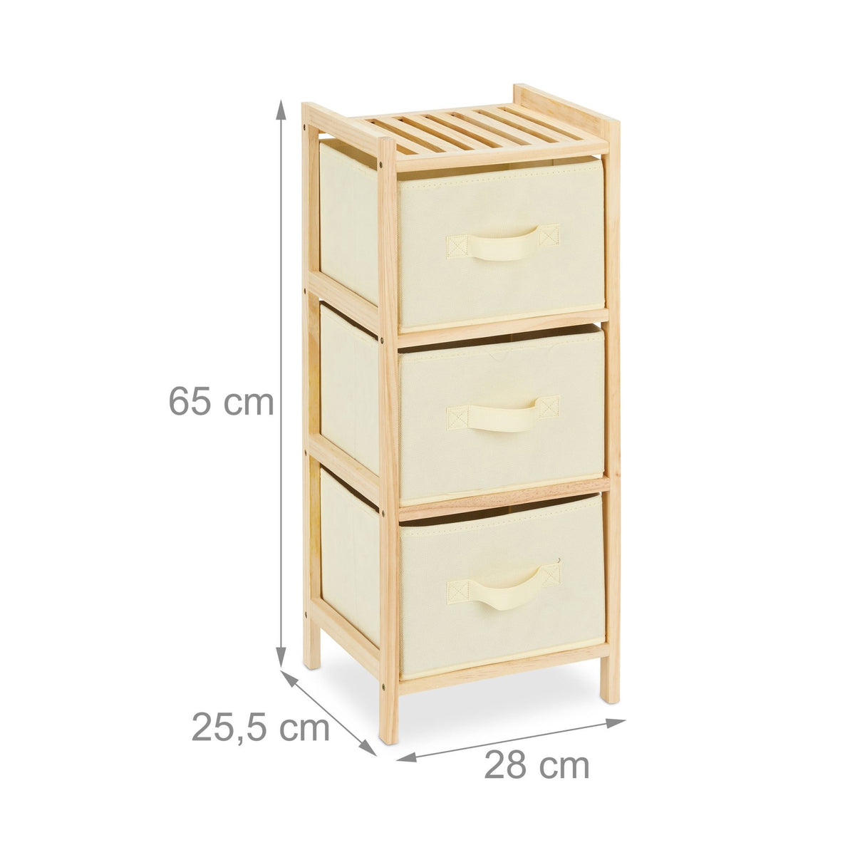Bathroom shelf with 3 baskets