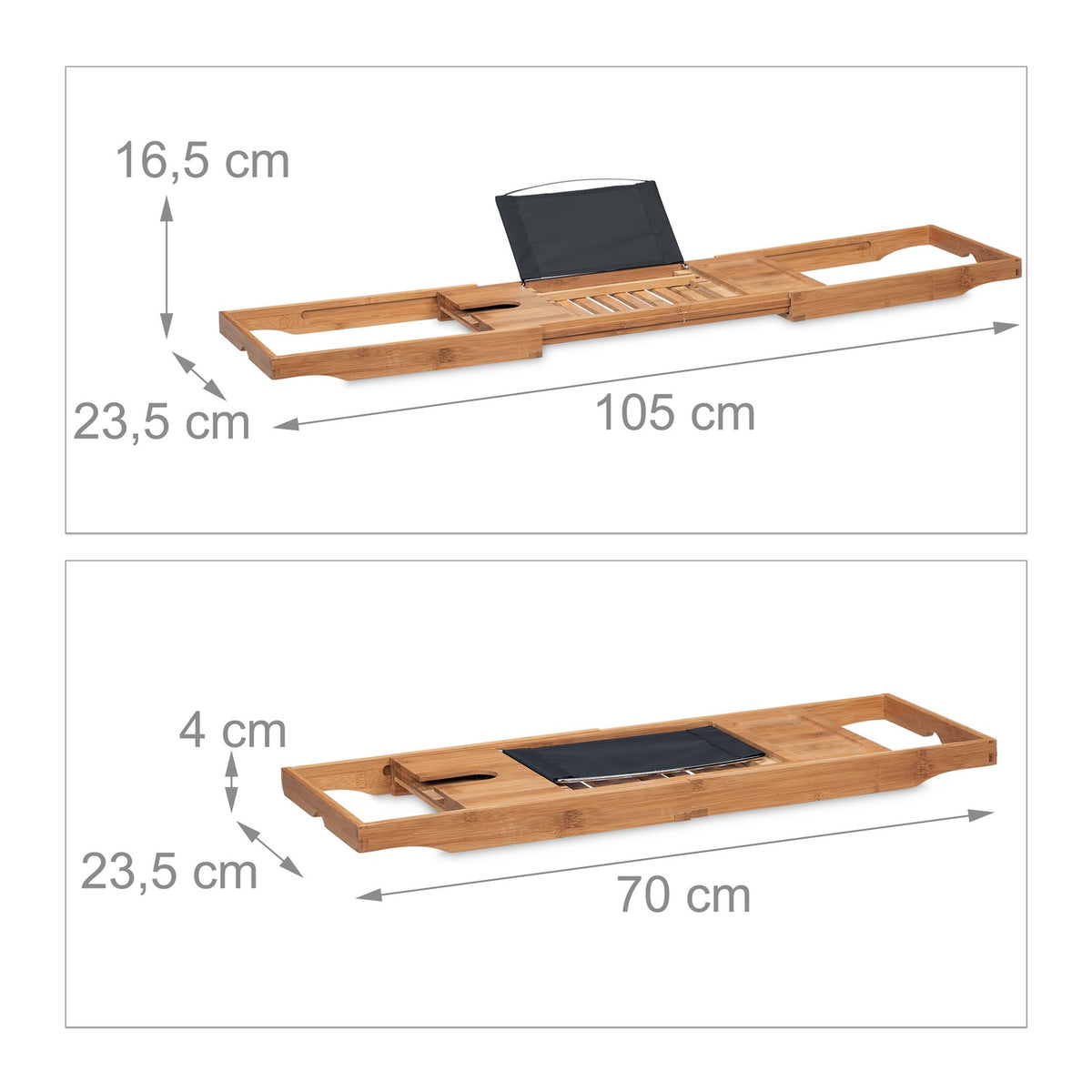 Bathroom shelf with black book holder