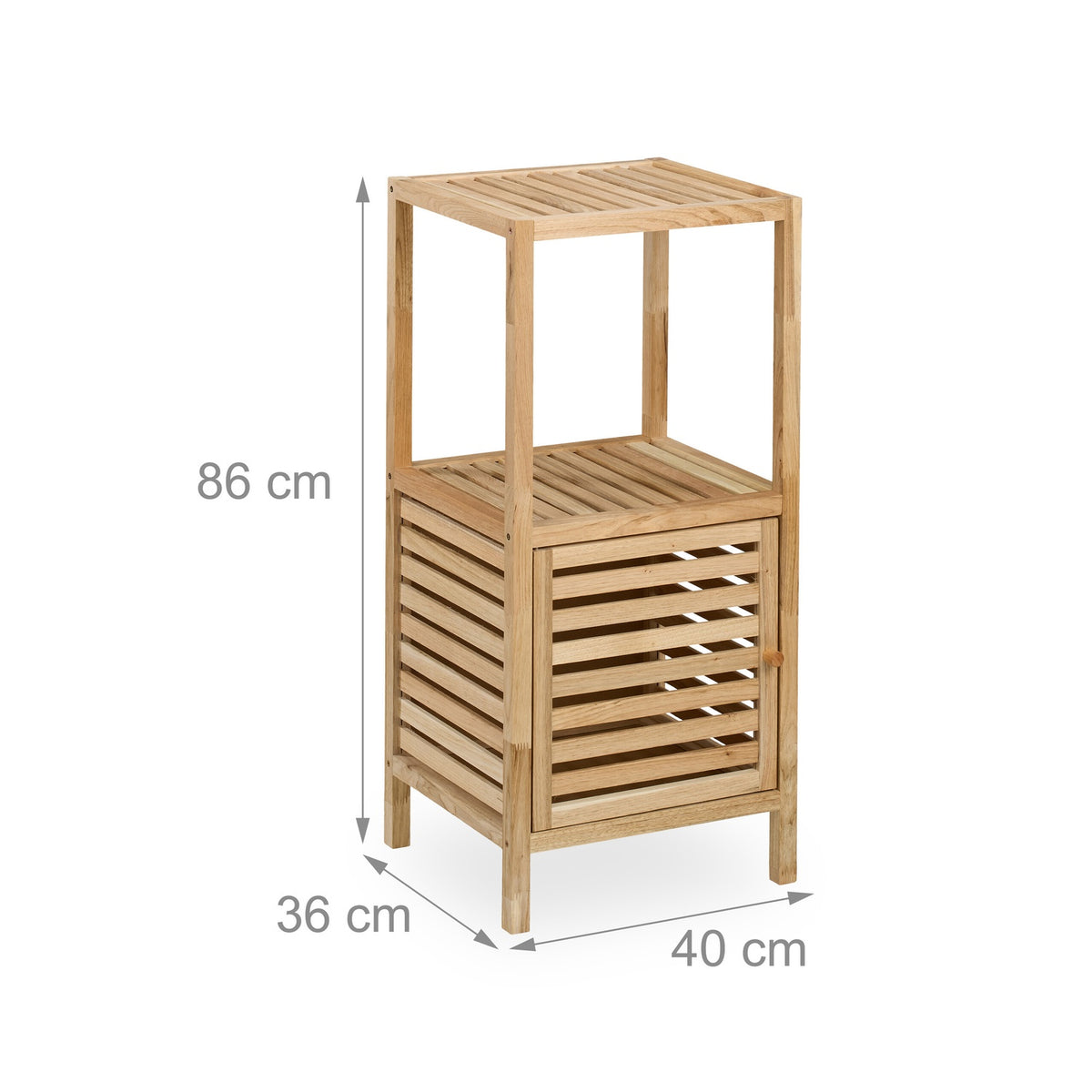Bathroom shelf with door and 2 compartments