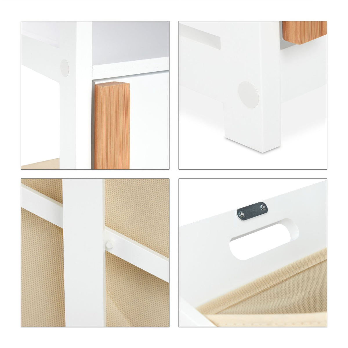 Bathroom shelf with laundry basket