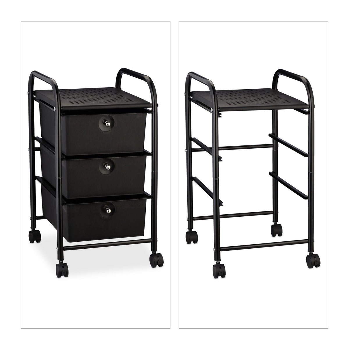Bathroom trolley with 3 drawers