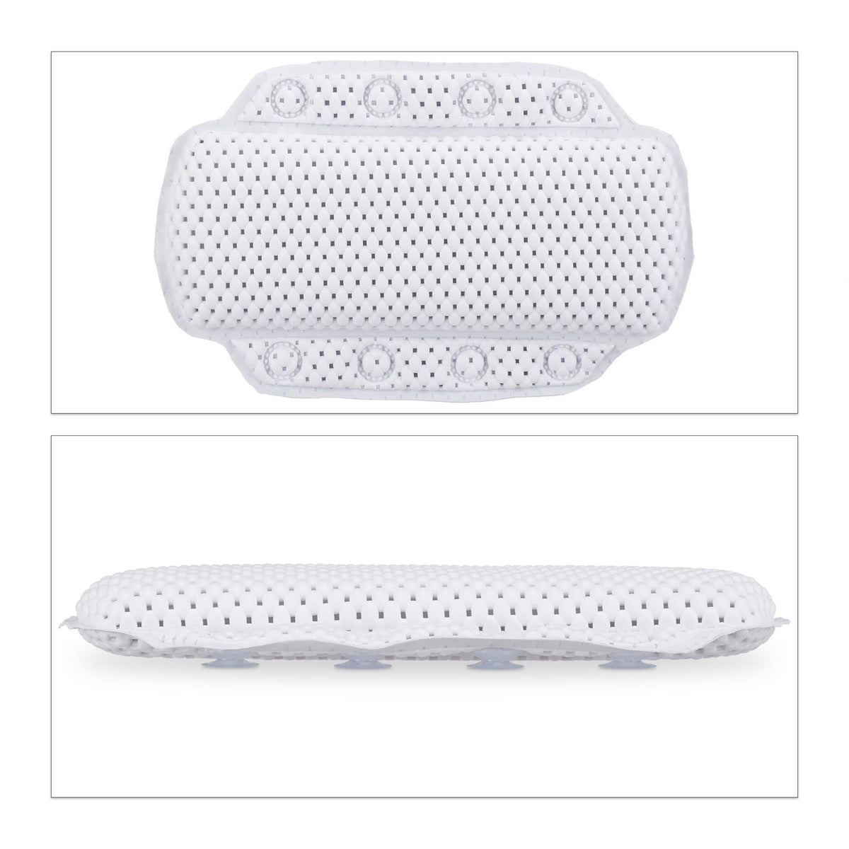 Bathtub pillow with suction cups