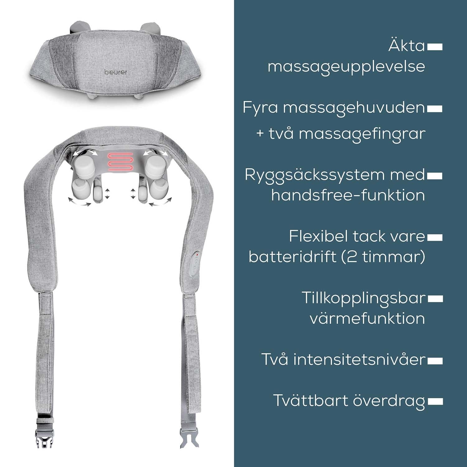 Battery-Powered Neck Massager, Portable, Cordless
