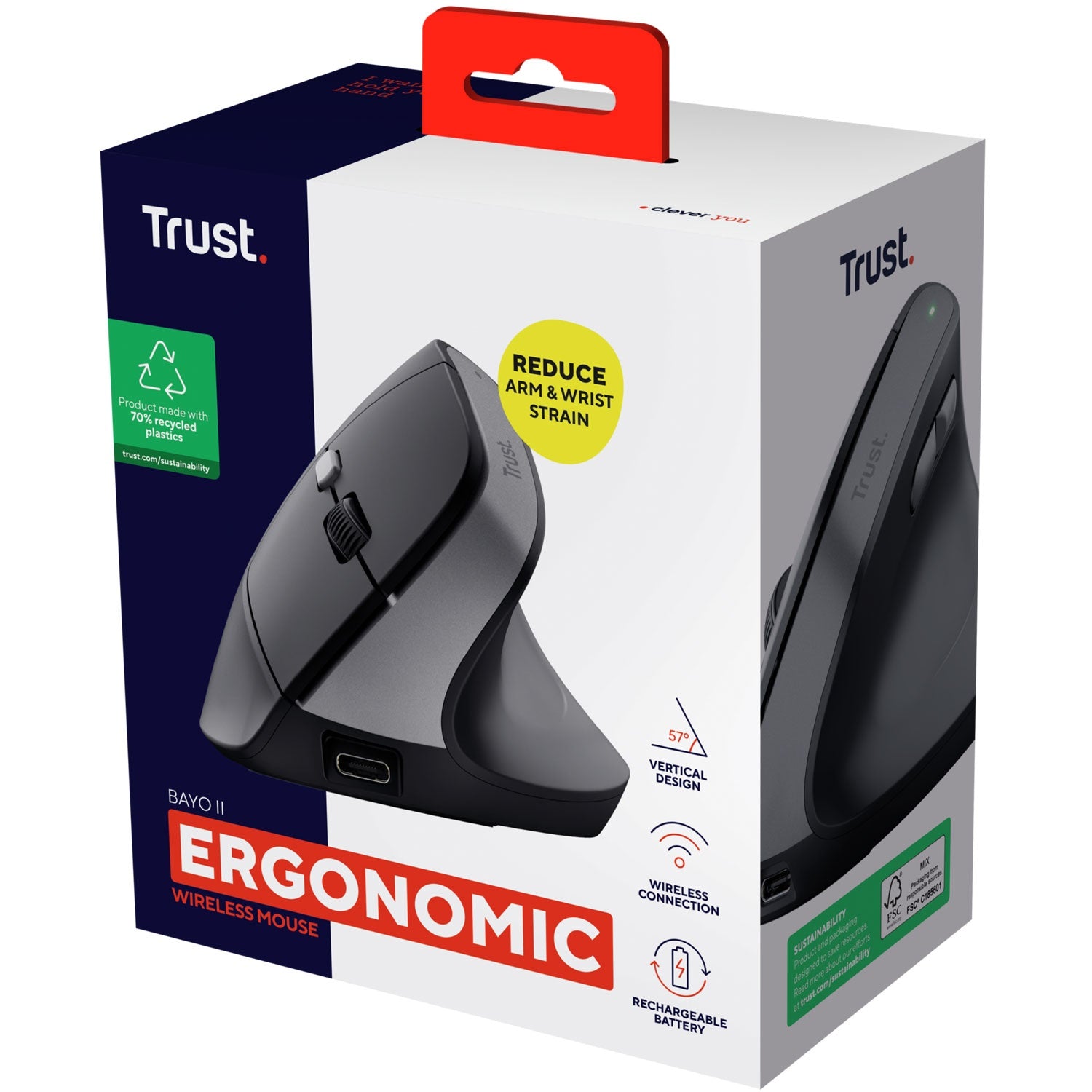 Bayo II Wireless Ergonomic Mouse Black