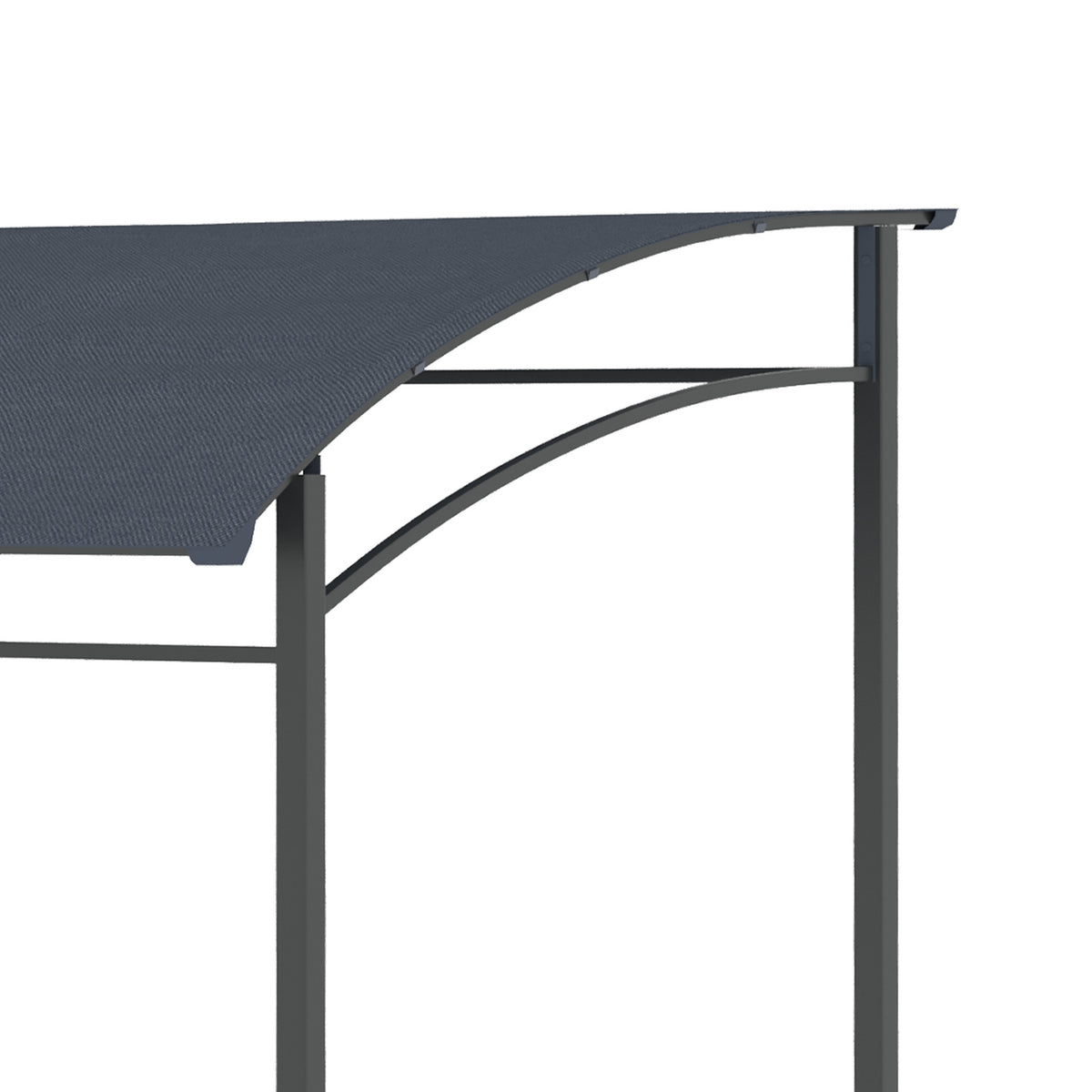 Bbq Gazebo Grill Canopy Rain Cover Uv Resistant Waterproof With Hooks Steel Frame Polyester Gray 215 X 150 X 174/220 Cm