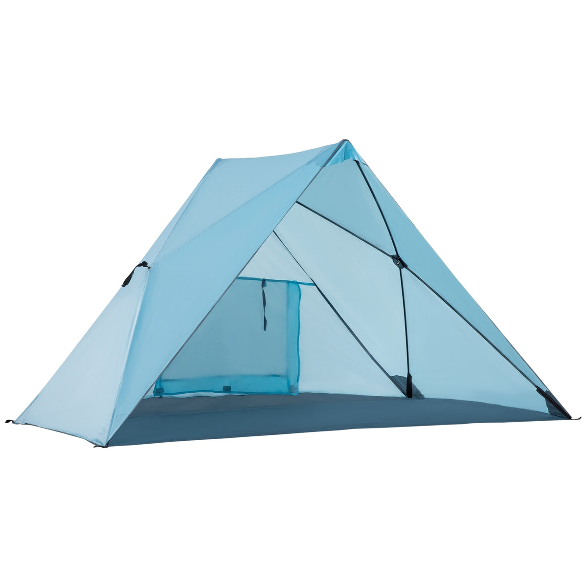 Beach Shelter Beach Tent With Uv50+ Sun Protection, Mesh Window, Carry Bag, Blue, 210X147X120Cm, For 2-3 People