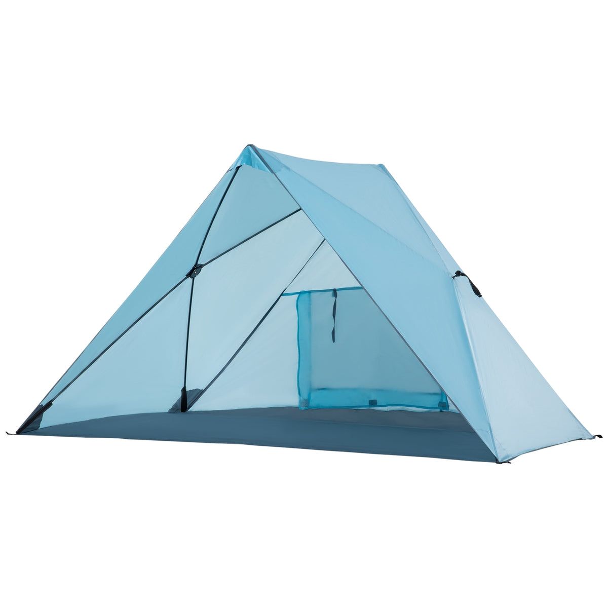 Beach Shelter Beach Tent With Uv50+ Sun Protection, Mesh Window, Carry Bag, Blue, 210X147X120Cm, For 2-3 People