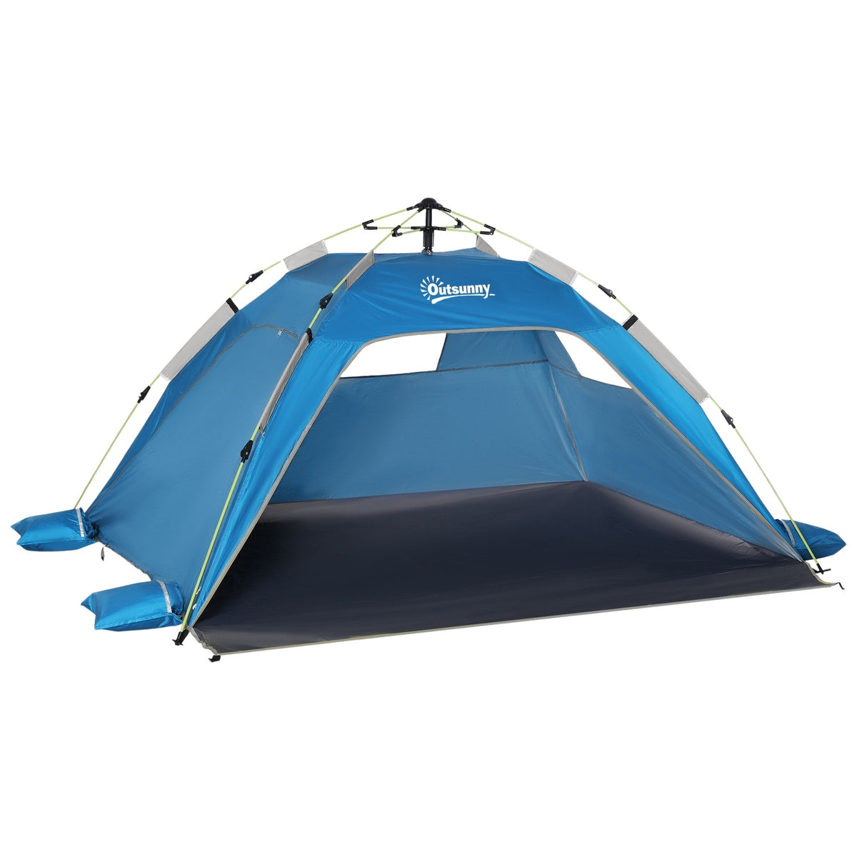 Beach Shelter Pop Up Beach Tent for 1-2 People with Sun Protection Beach Shade with Zip Door, Carry Bag for Family, Picnic, Beach, Sky Blue