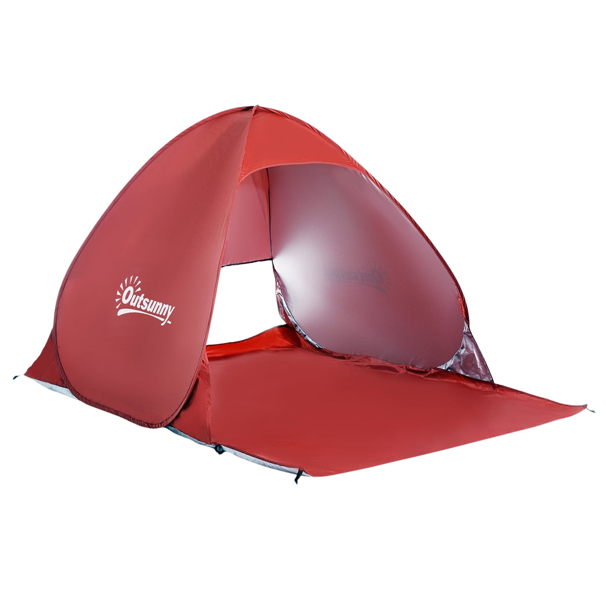 Beach Shelter Quick Assembly Beach Tent Pop Up Tent, Automatic, Polyester, Red, 200X150X119Cm