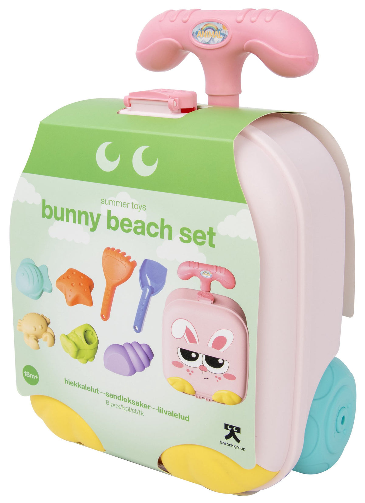 Beach Toy Set with Bunny Trolley, 8 Pieces
