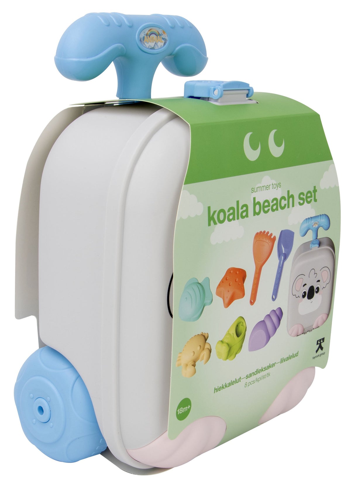 Beach Toy Set with Koala Trolley, 8 Pieces