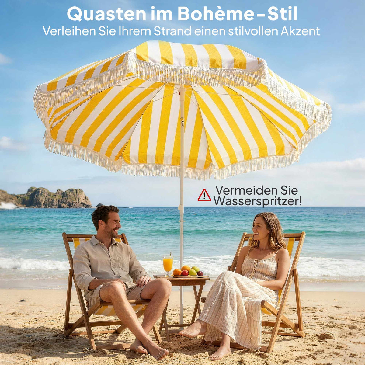 Beach Umbrella 180cm with Tilt, Sand Anchor, Carry Bag