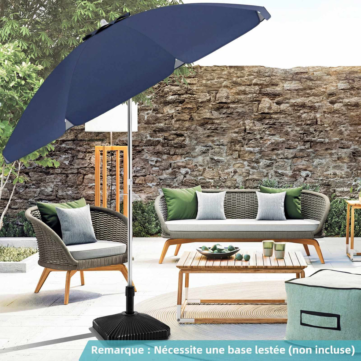 Beach Umbrella 198cm, Tilt, Sand Anchor, Carry Bag