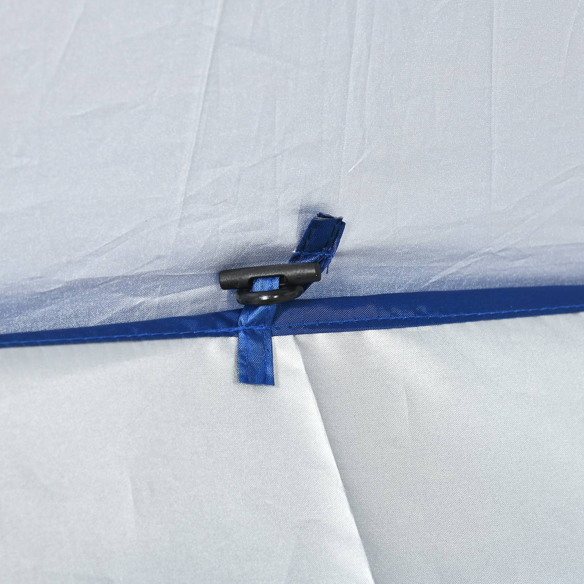 Beach Umbrella With Side Wall Ø191 X 211 Cm Tilting Parasol With 2 Pockets And 2 Windows, With 8 Struts Including Carrying Bag, Blue