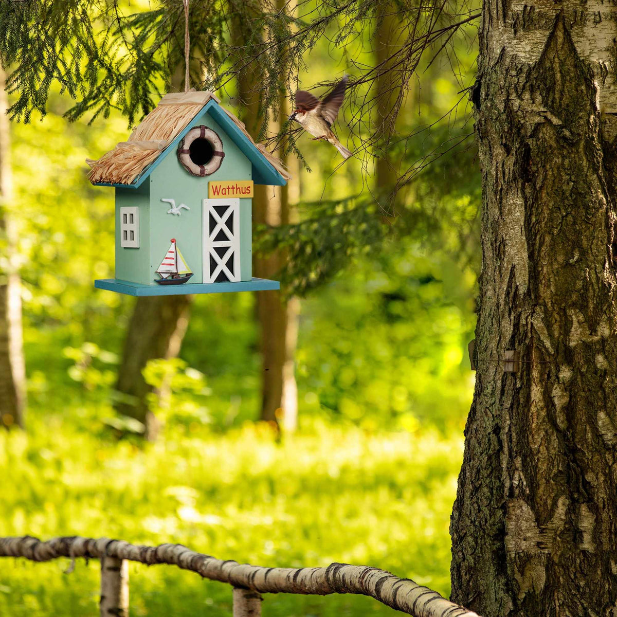 Beach house style decorative bird house