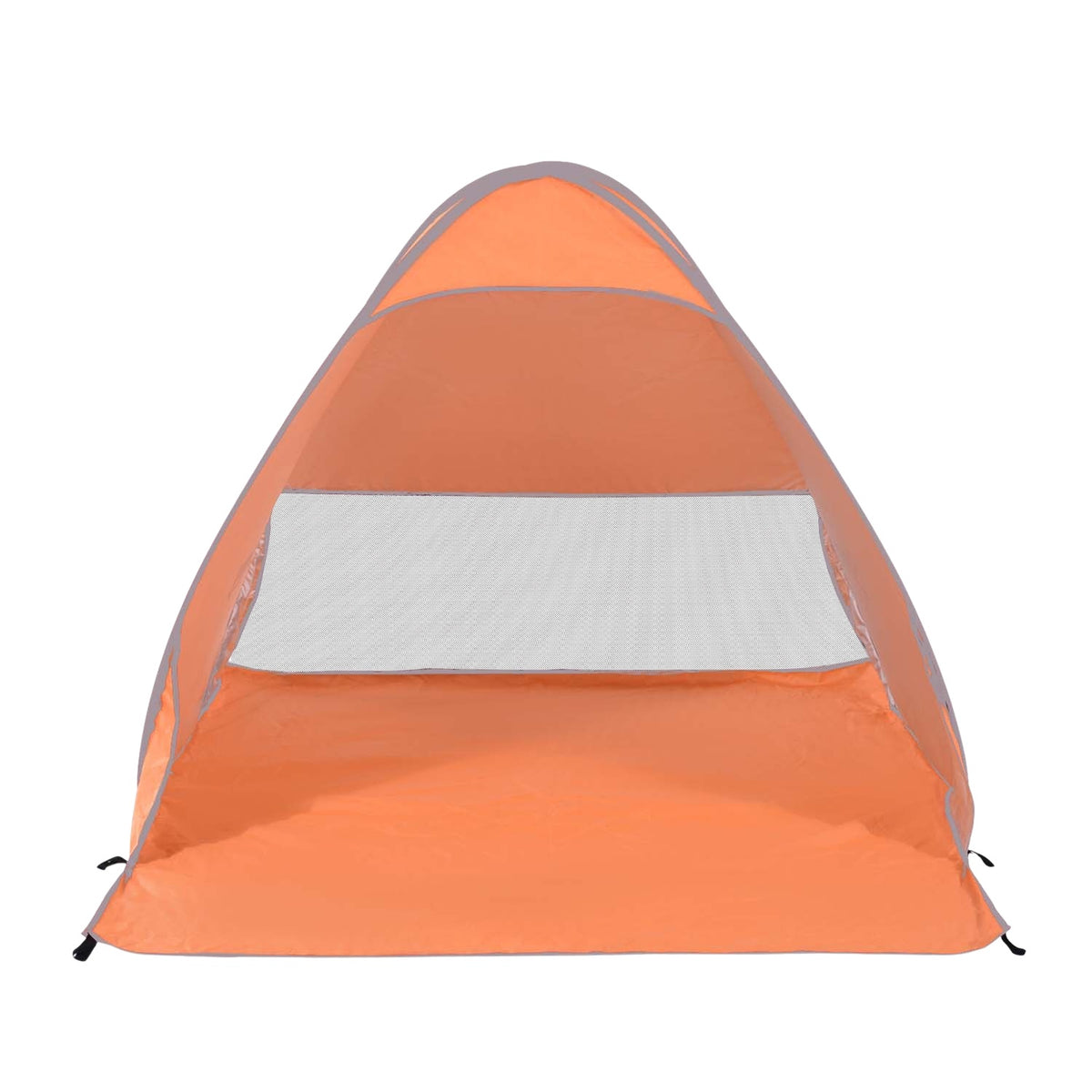 Beach tent pop-up automatic UV protection rear window large floor carpet orange
