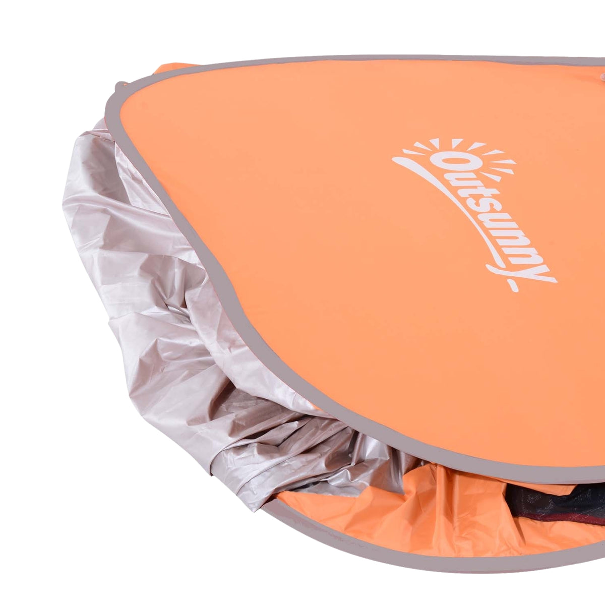 Beach tent pop-up automatic UV protection rear window large floor carpet orange