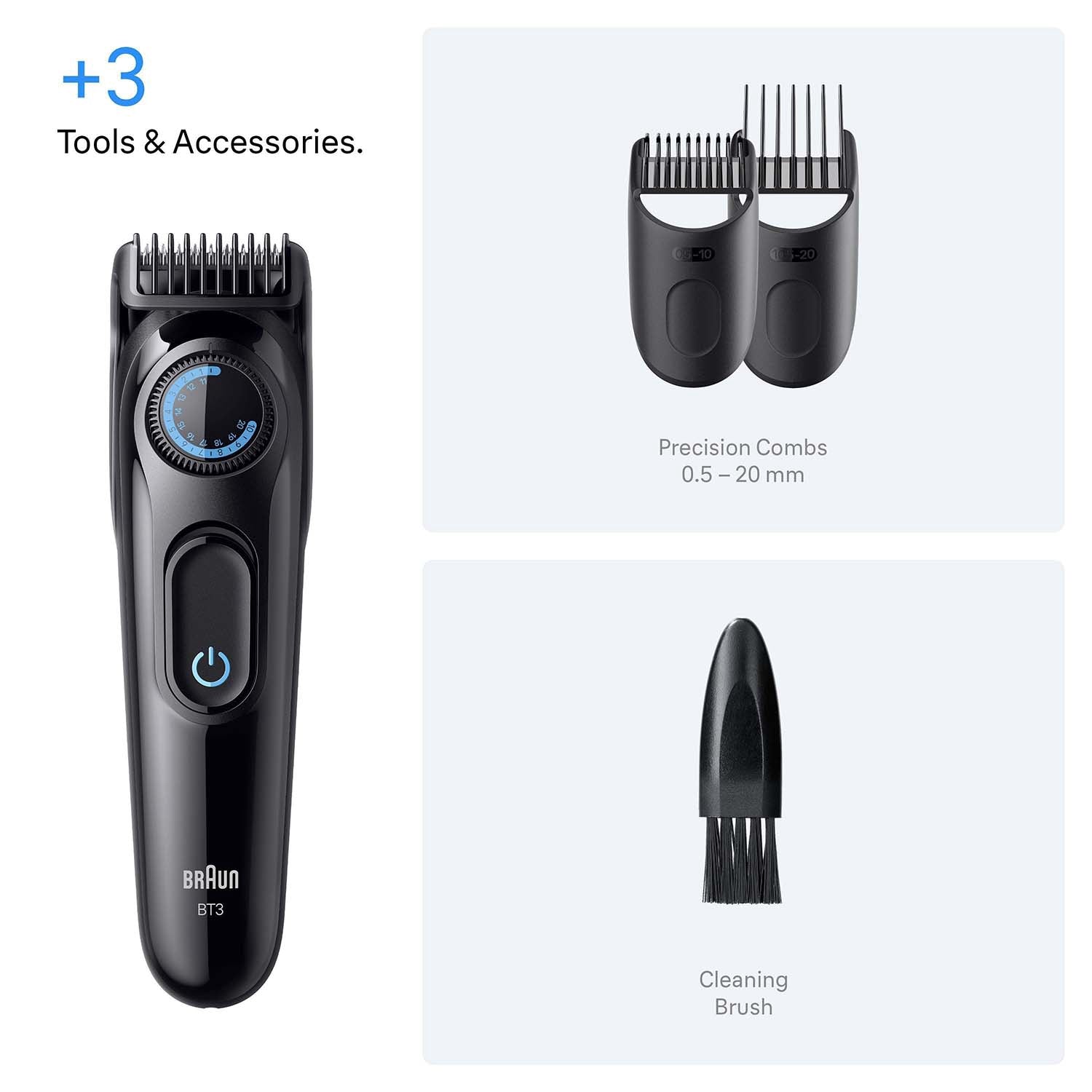 Beard Trimmer with 3 Attachments, 40 Length Settings