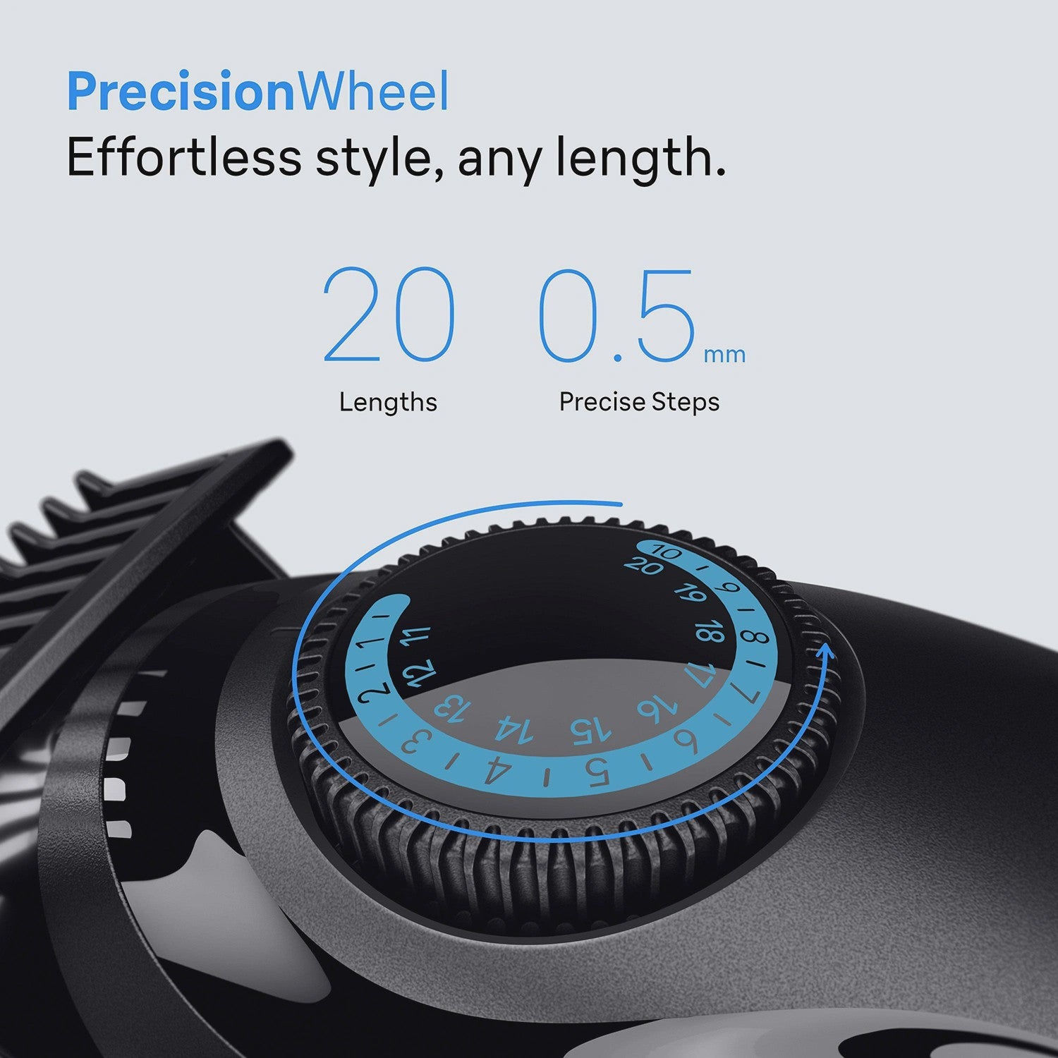 Beard Trimmer with Precision Wheel, 40 Length Settings