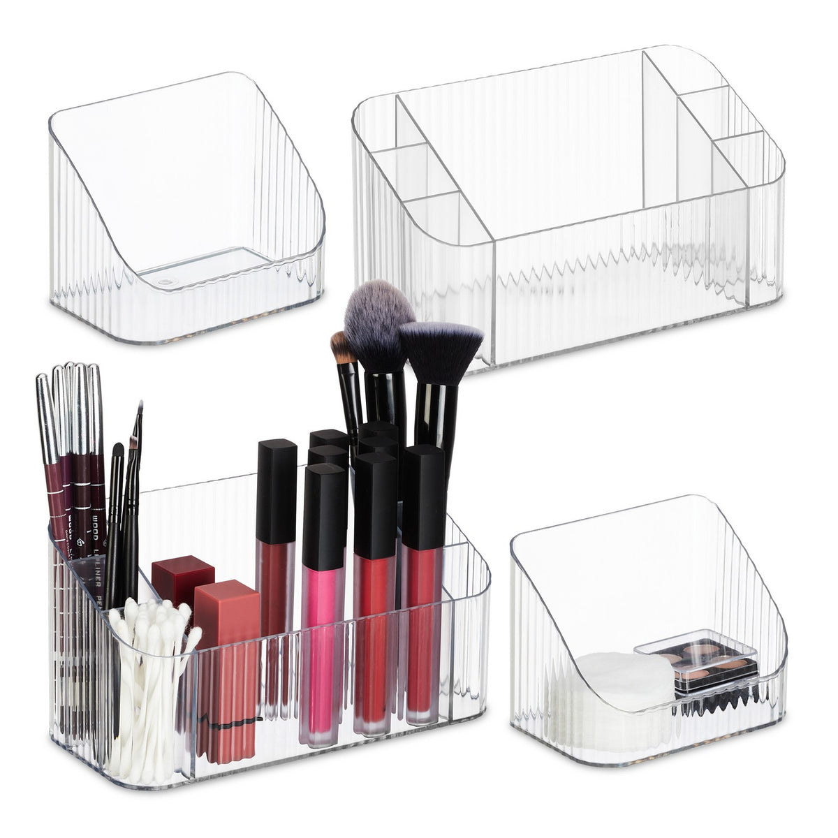 Beauty Organiser Set, 8-Compartment Makeup Storage
