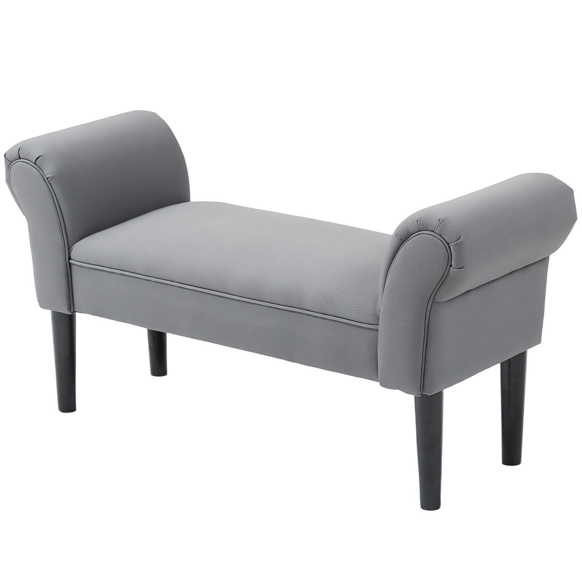 Bed bench, upholstered bench, bench, hallway bench for bedroom, load capacity up to 130 kg, sail fabric, dark gray, 102 x 36 x 51 cm