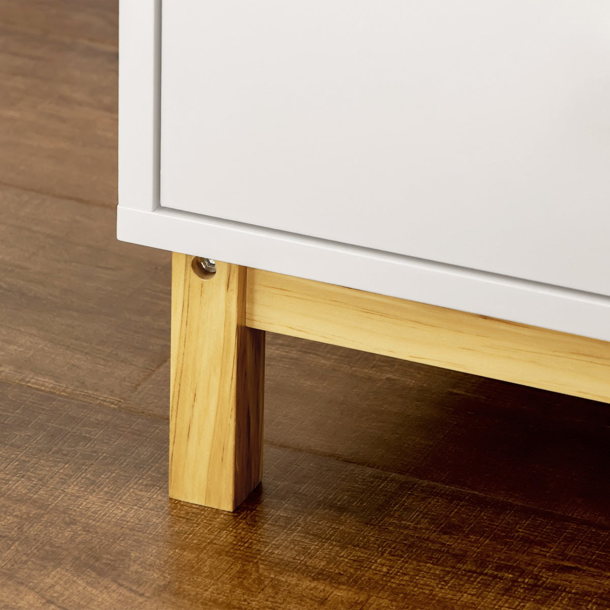 Bedside Table Night Dresser With 2 Drawers, Handle, Side Table, 50X40X55Cm, White