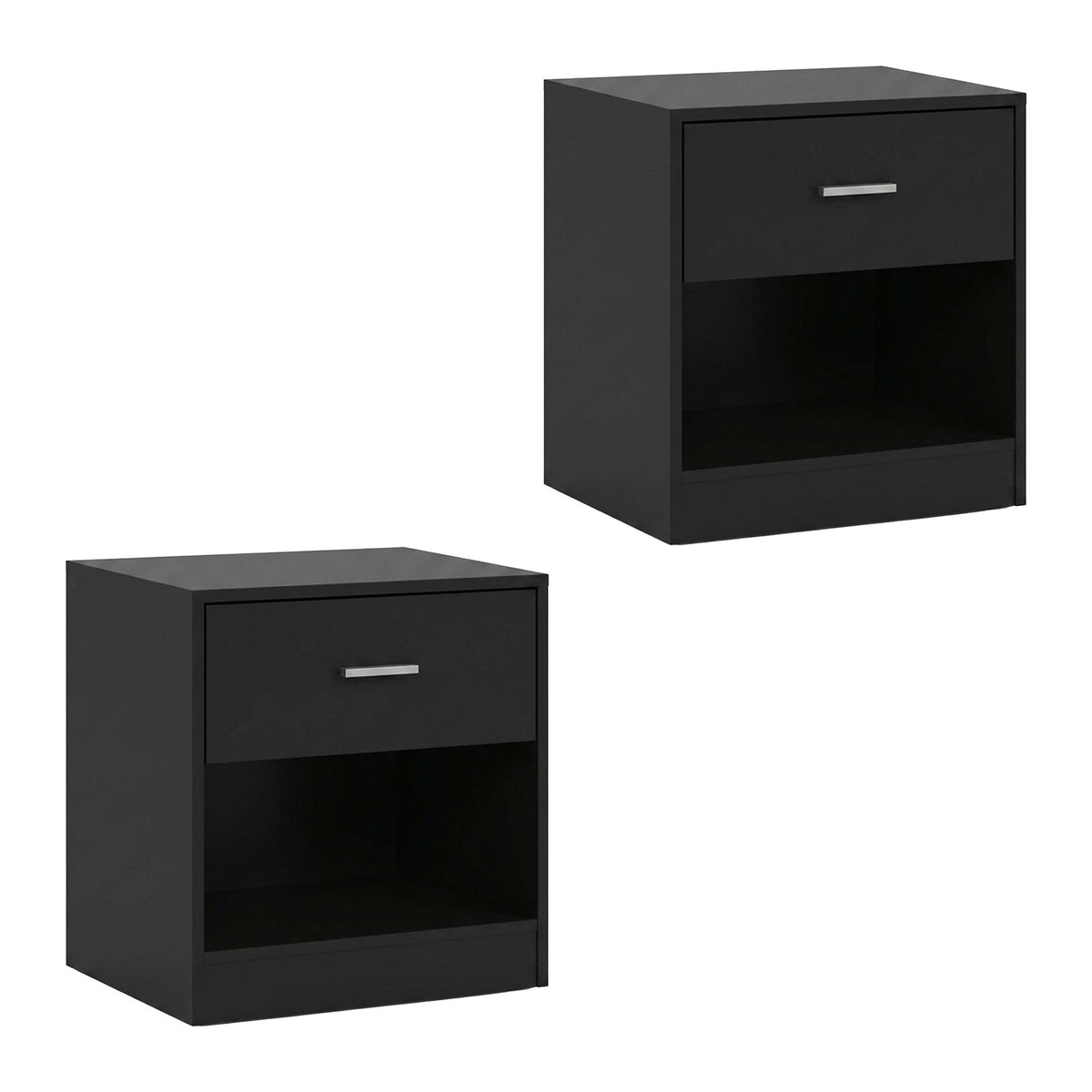 Bedside Table with Drawer, MDF, 41 x 39 x 28 cm