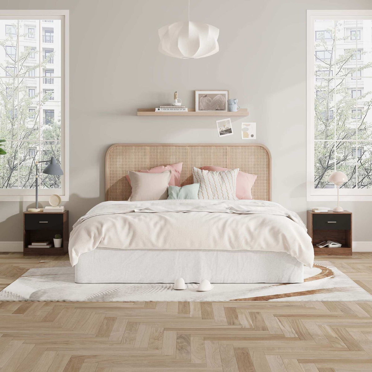 Bedside Table with Drawer, MDF, 41x39x28 cm
