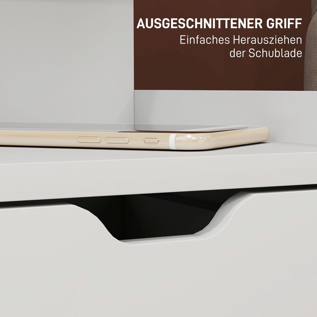 Bedside table with 2 drawers, side table, bedside table with open shelf, bedside table for bedroom, living room, 40 x 30 x 60 cm, white