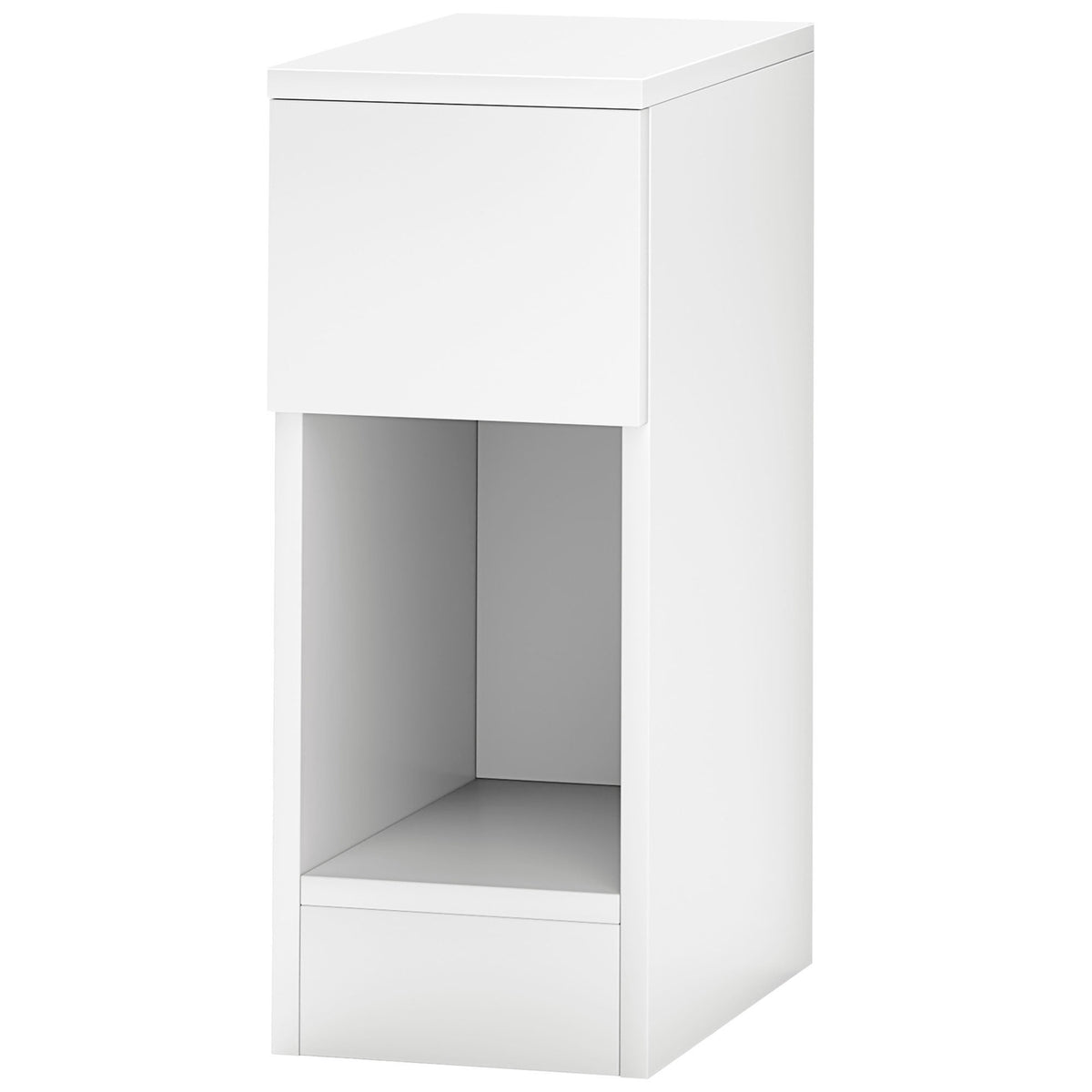 Bedside table with drawers, side table, nightstand with open compartment, bedside table for bedroom, living room, 20 x 30 x 50 cm, white