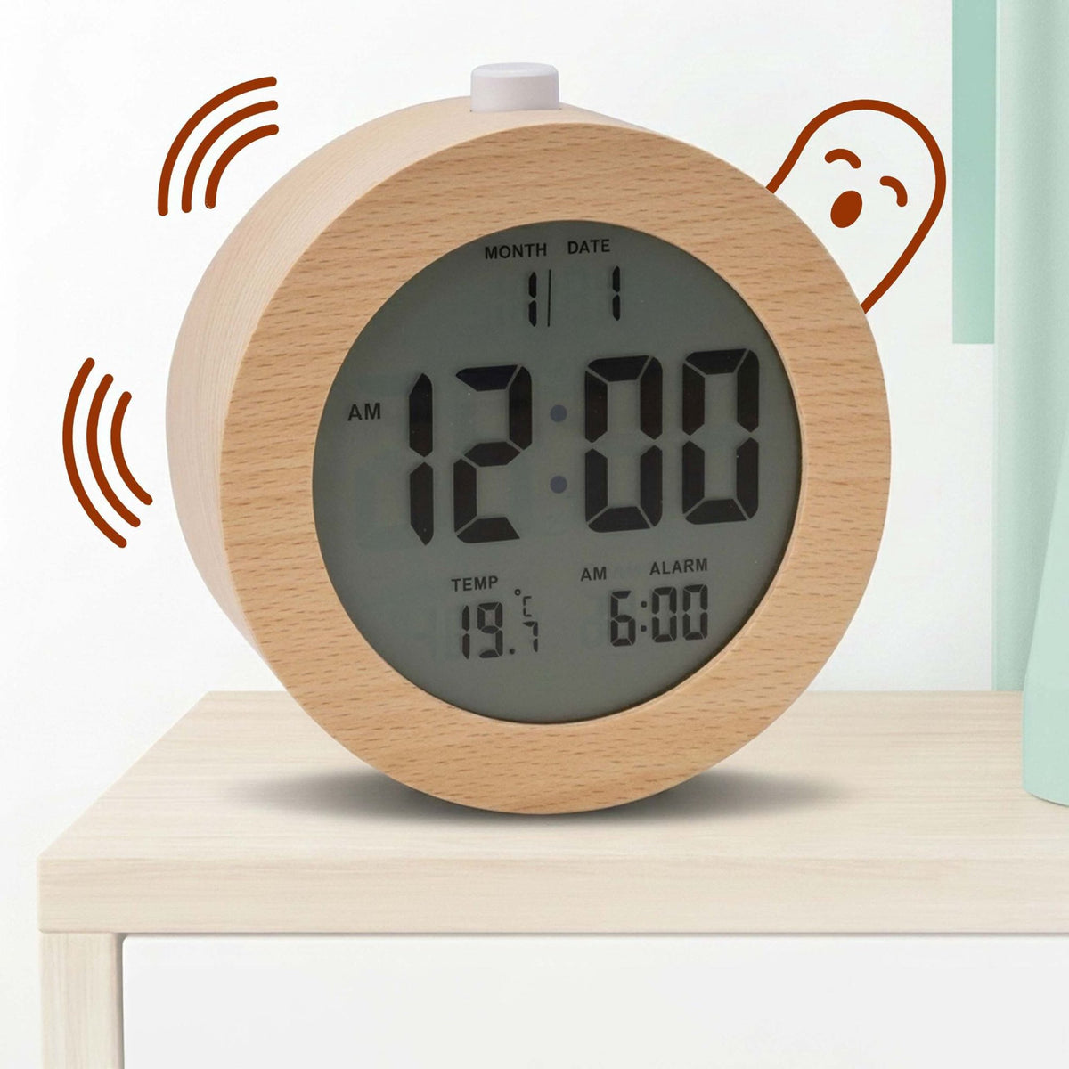 Beechwood Digital Alarm Clock with Snooze Function