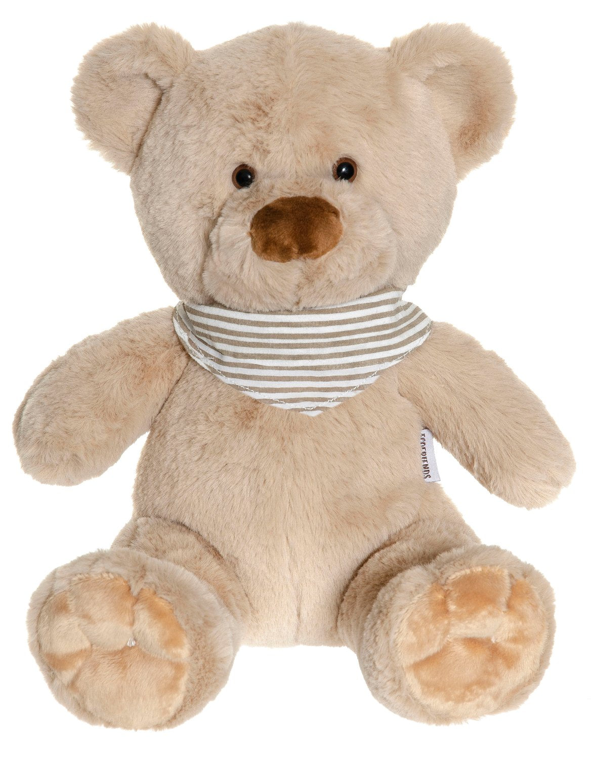 Beige Teddy Bear with Scarf, 35cm, Organic Cotton