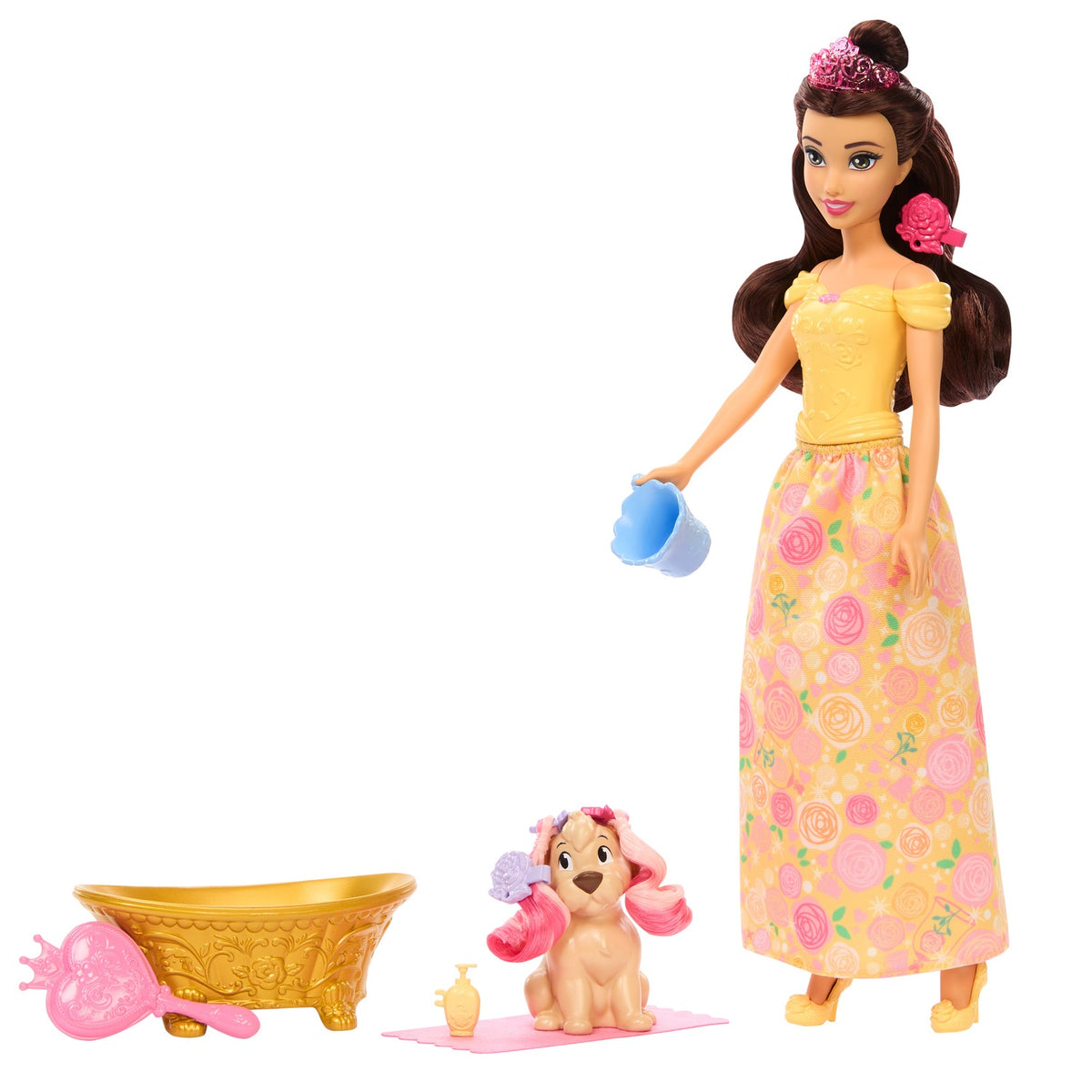 Belle Princess Doll & Pet Bath Playset with Accessories
