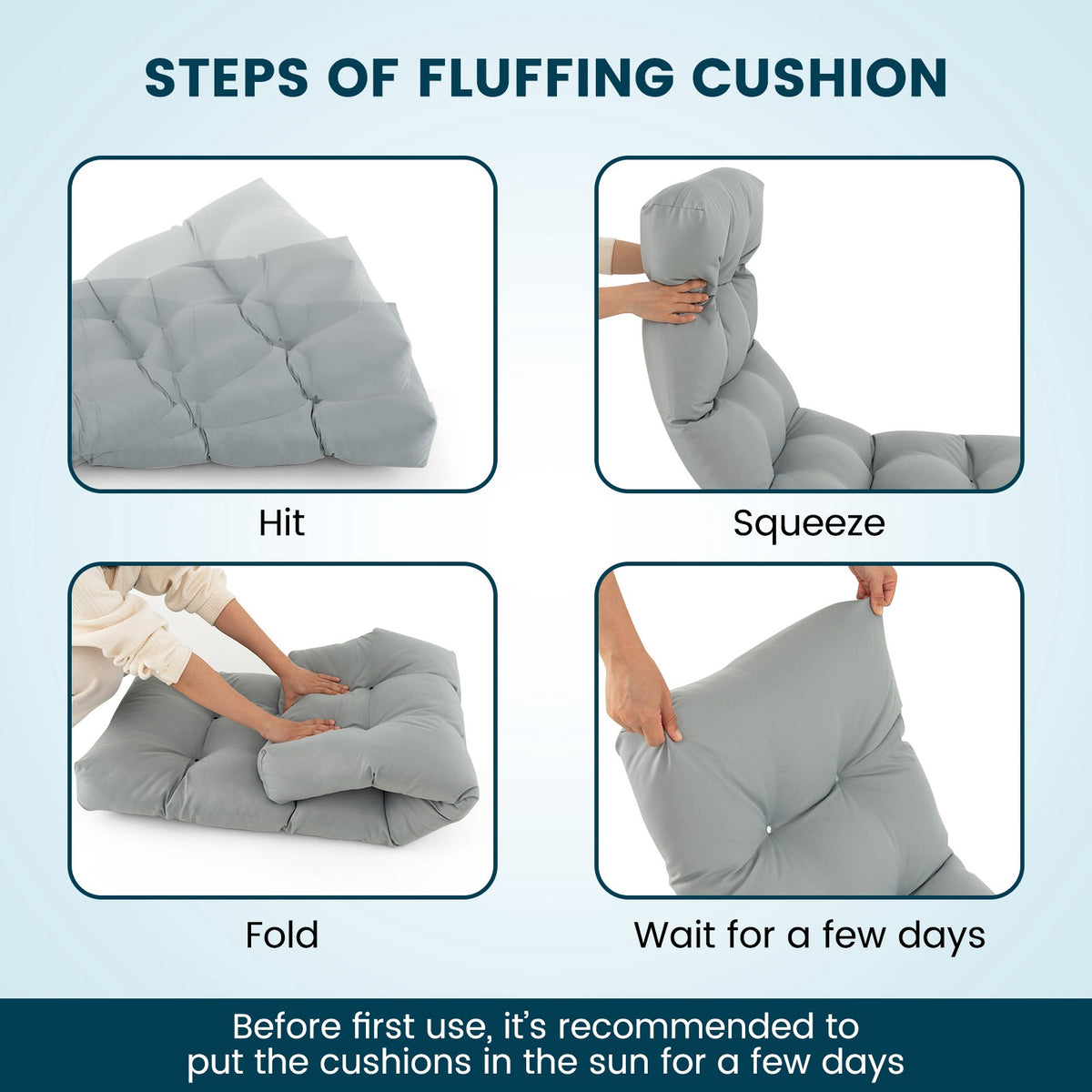 Bench Cushion, Tufted Indoor Outdoor, 52 x 19.5 x 6