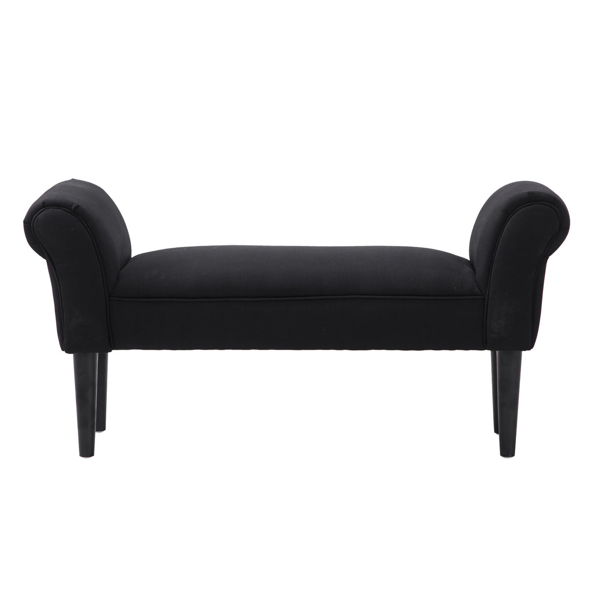 Bench For Bedroom Bed Bench, Upholstered Bench In Black, Mdf & Foam, 102X31X51Cm