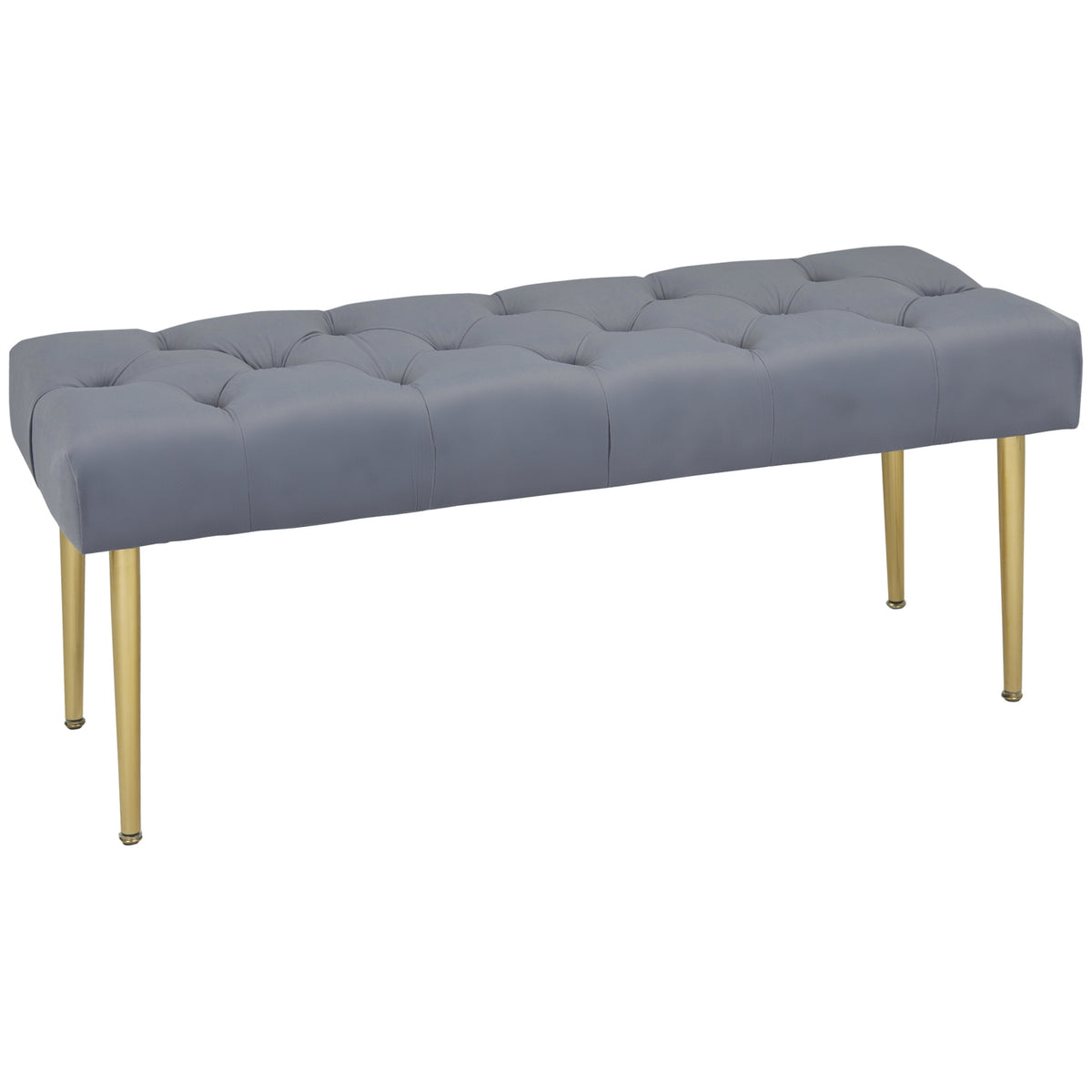 Bench In Velvet Look, Upholstered Bench, Bed Bench For Living Room, Load Capacity Up To 200 Kg, Steel, Light Gray, 115 X 46 X 49 Cm