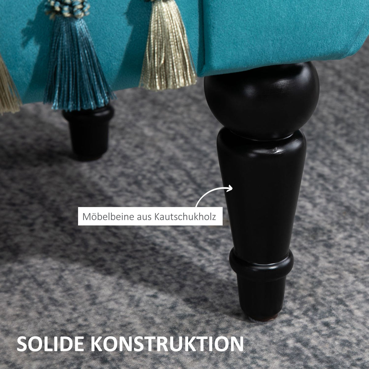 Bench Luxury Upholstered Bench Stool Bench Made Of Polyester And Rubber Foam Stylish Blue 117 X 40 X 58 Cm