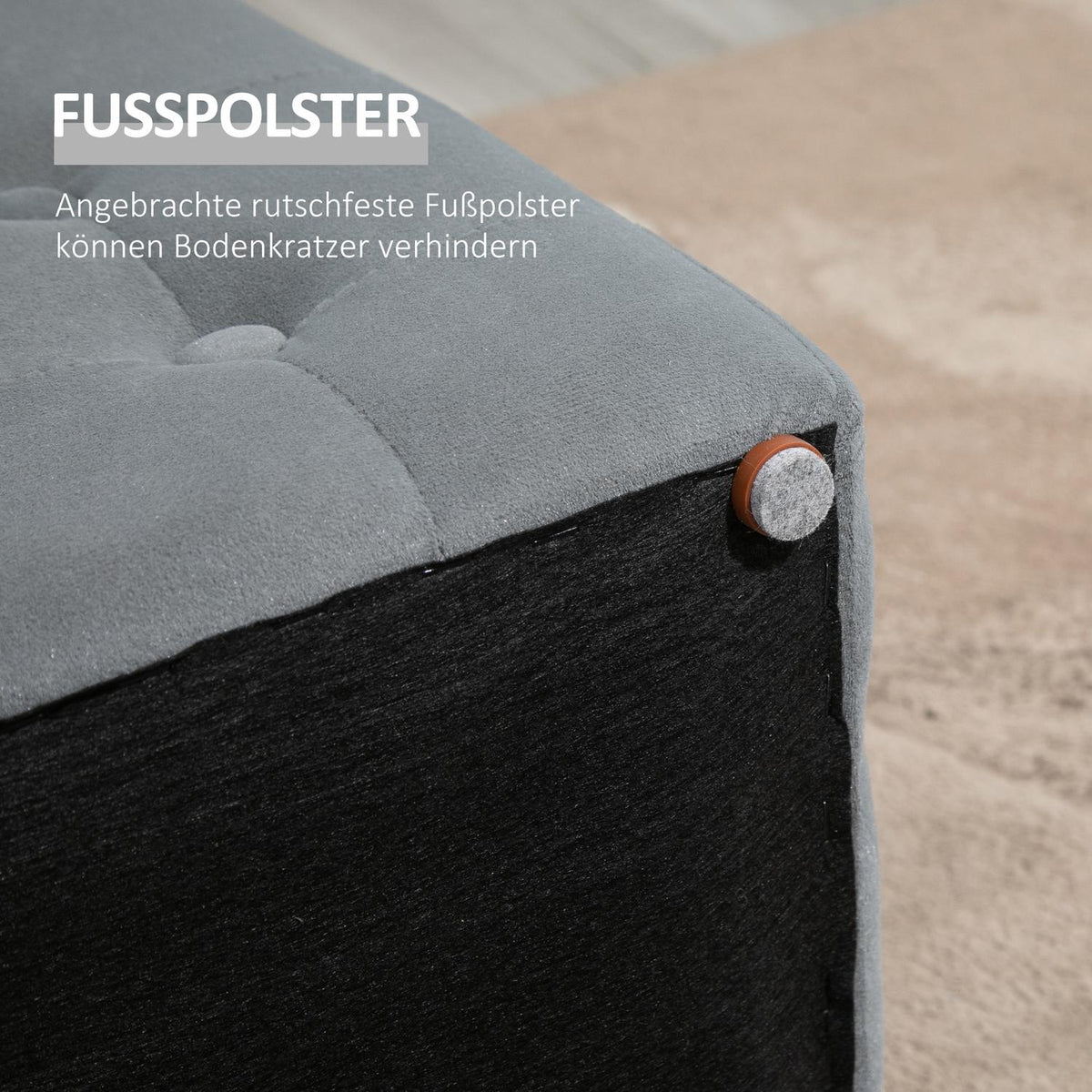 Bench With Storage Space 2 X Stools, Upholstered Seat Chest, Foldable, Up To 130Kg, 75X40X42Cm