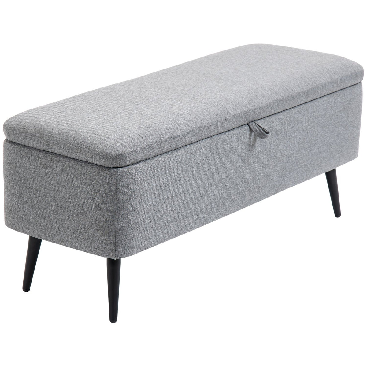 Bench, can hold up to 150 kg, upholstered bench with storage space, bed bench with steel legs for living room, hallway, bedroom, 101x38.5x44.5cm