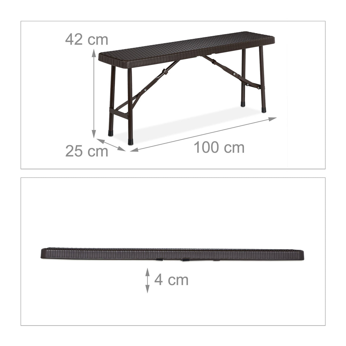 Bench set with 2 benches for brown beer