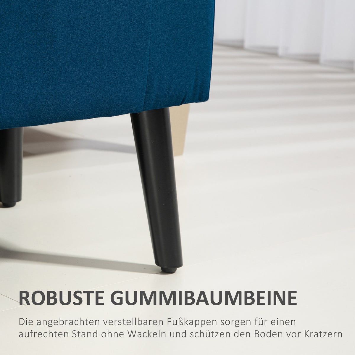 Bench upholstered bench with storage space chest bench with armrests seat height 46cm for hallway bedroom velvety polyester 111.5 x 41 x 65 cm dark blue