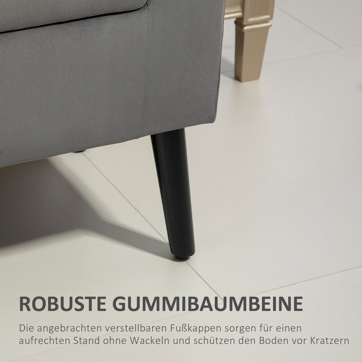 Bench upholstered bench with storage space chest bench with armrests seat height 46cm for hallway bedroom velvety polyester 111.5 x 41 x 65 cm dark gray