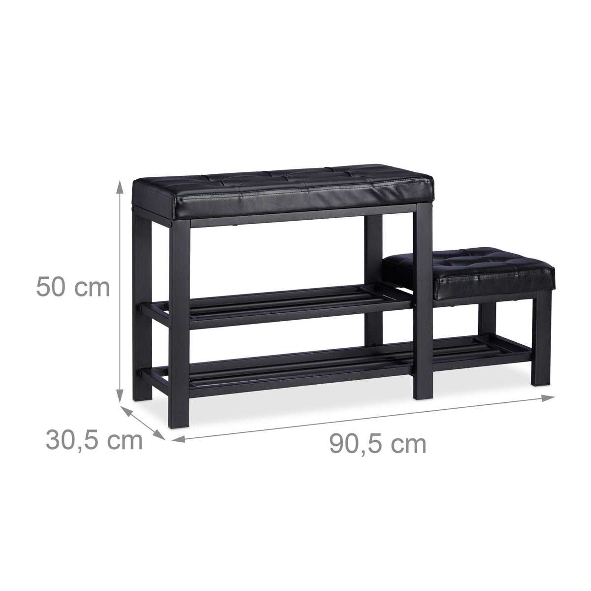 Bench with shoe storage and stool