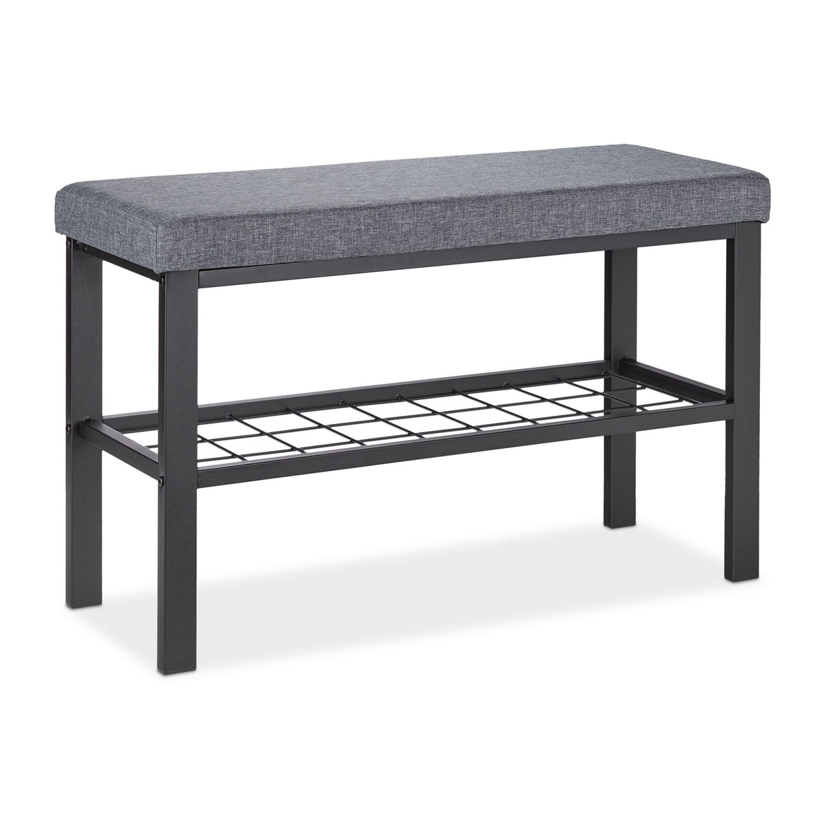 Bench with shoe storage in black-grey