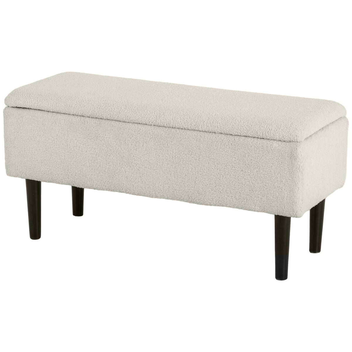 Bench with storage space, bed bench, upholstered bench with folding lid, velvet look, chest bench for living room, bedroom, 95 x 38 x 45 cm