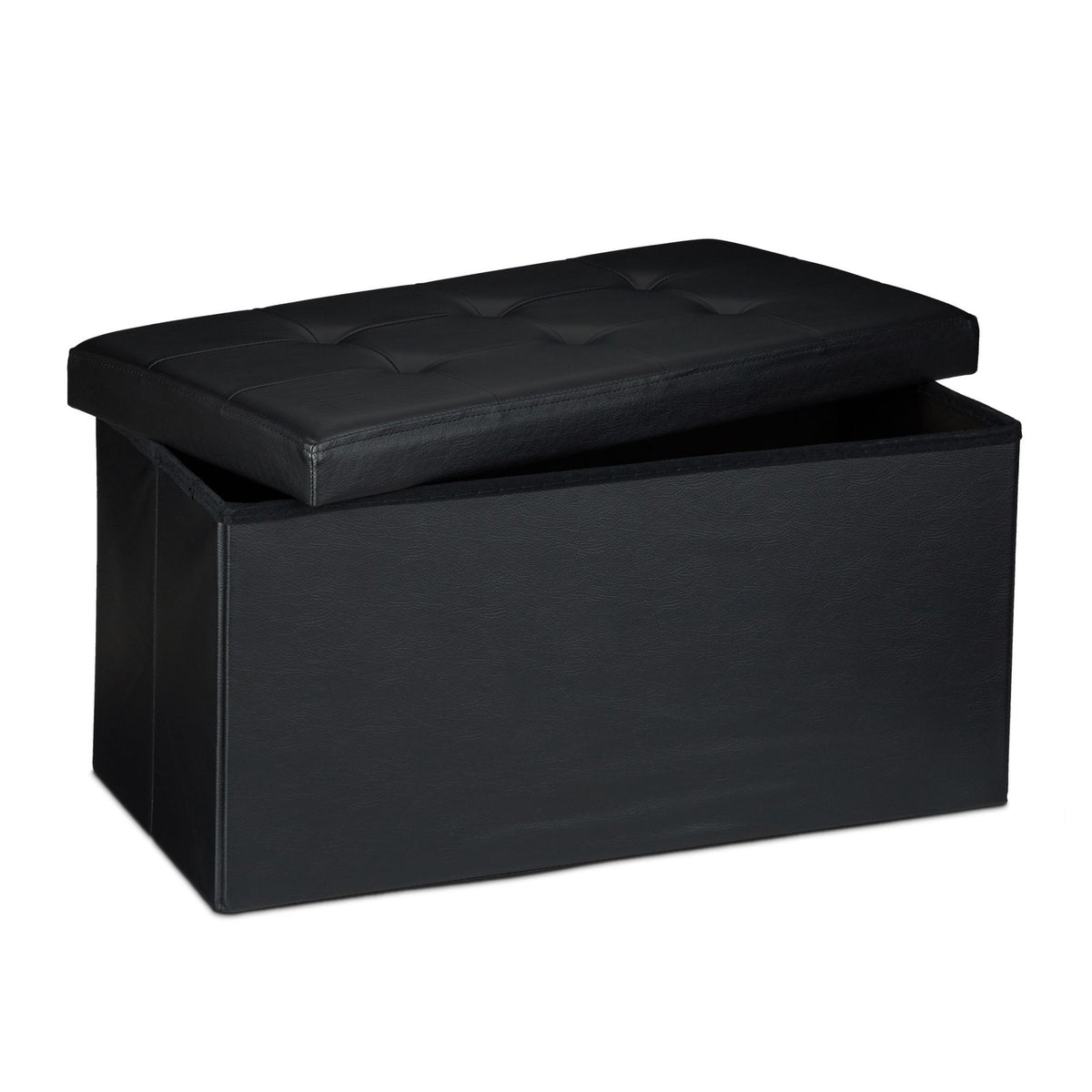 Bench with storage space in artificial leather