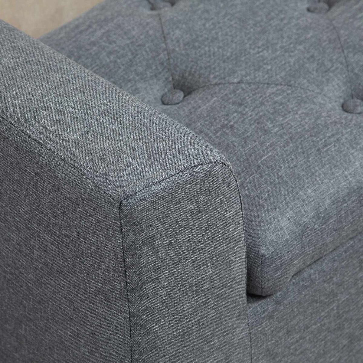 Bench with storage space, upholstered bench with linen look, wooden legs, bed bench with a load capacity of up to 130 kg, for living room, bedroom, hallway, 116 x 44 x 58 cm light gray