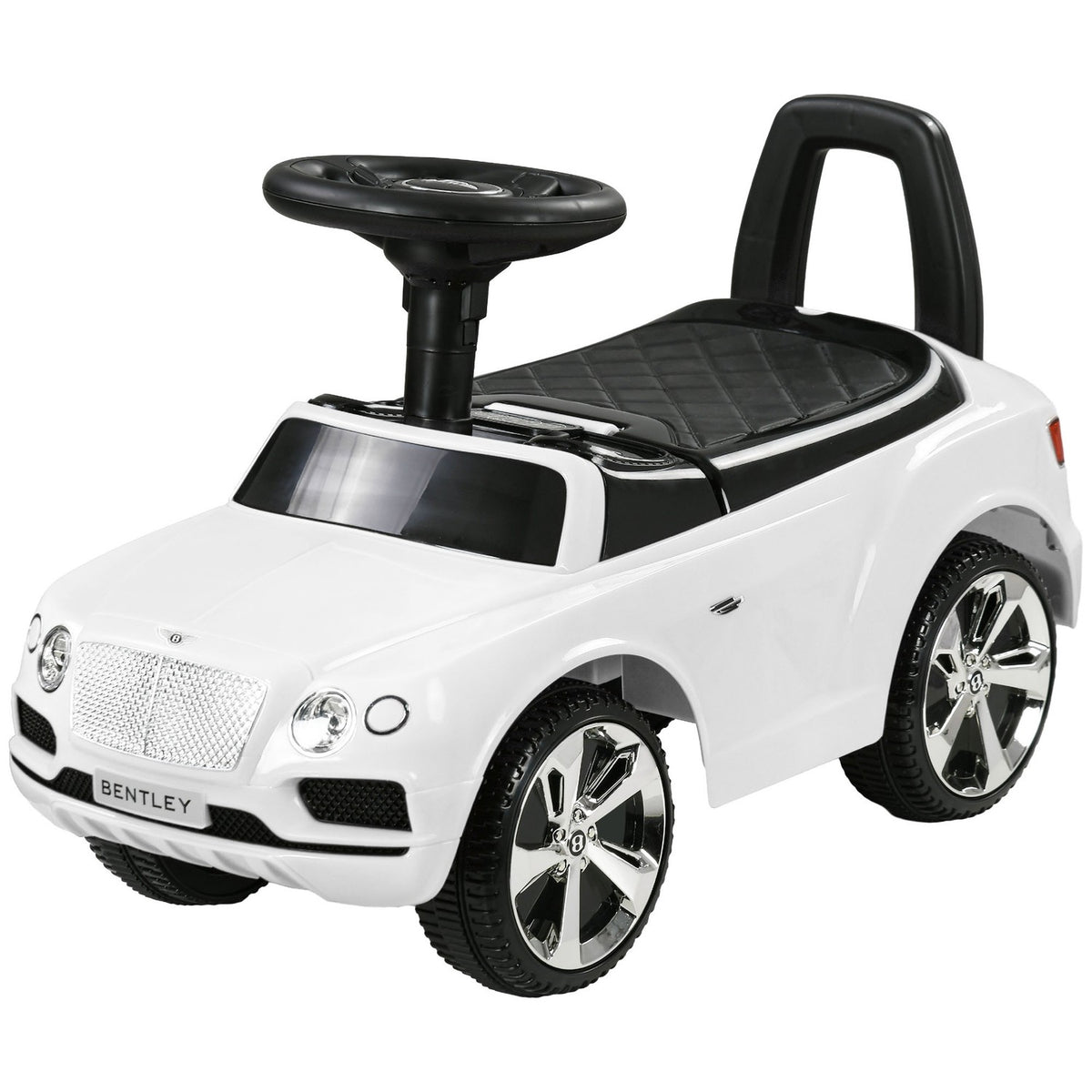 Bentley Bentayga ride-on car, ride-on vehicle with horn, children's vehicle, children's car with tip protection, from 18 months, white, 67x29x39 cm